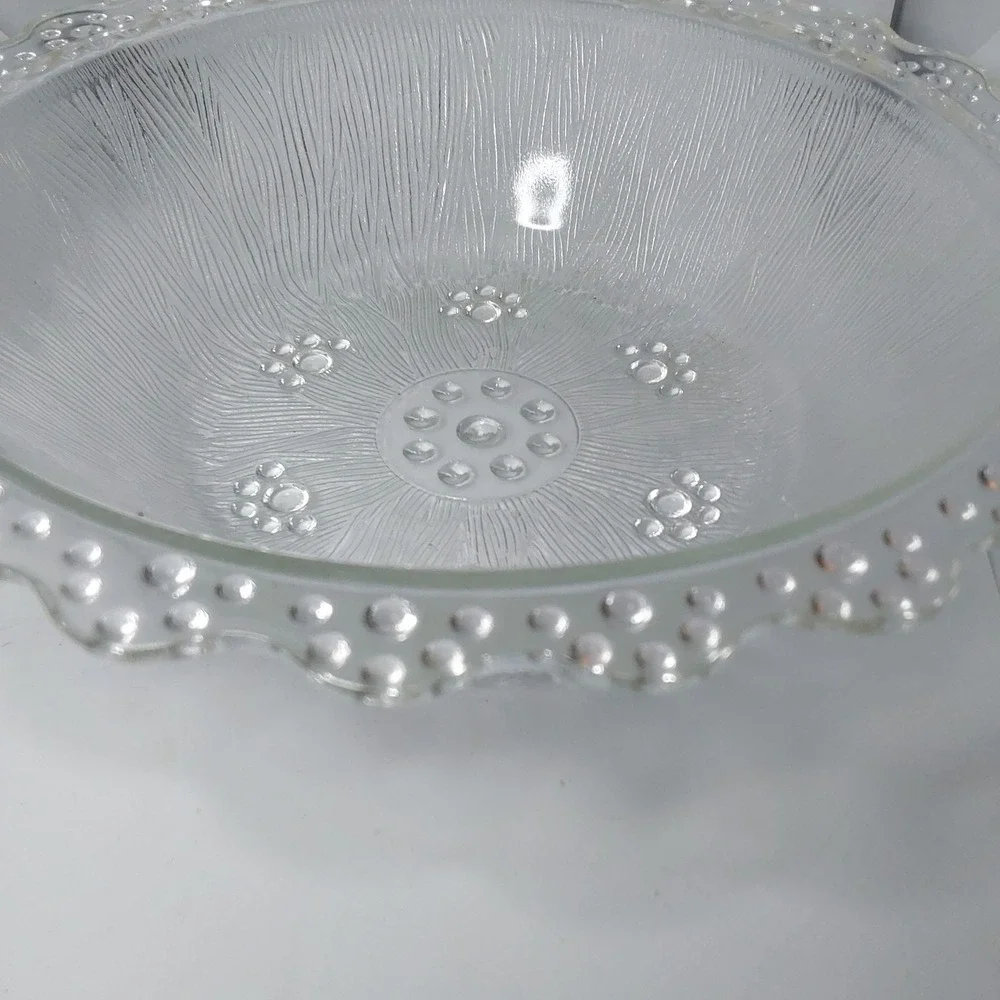 Vintage‎ Masserini Textured Bubble Bead Italian Glass Fuit Bowl 11.5